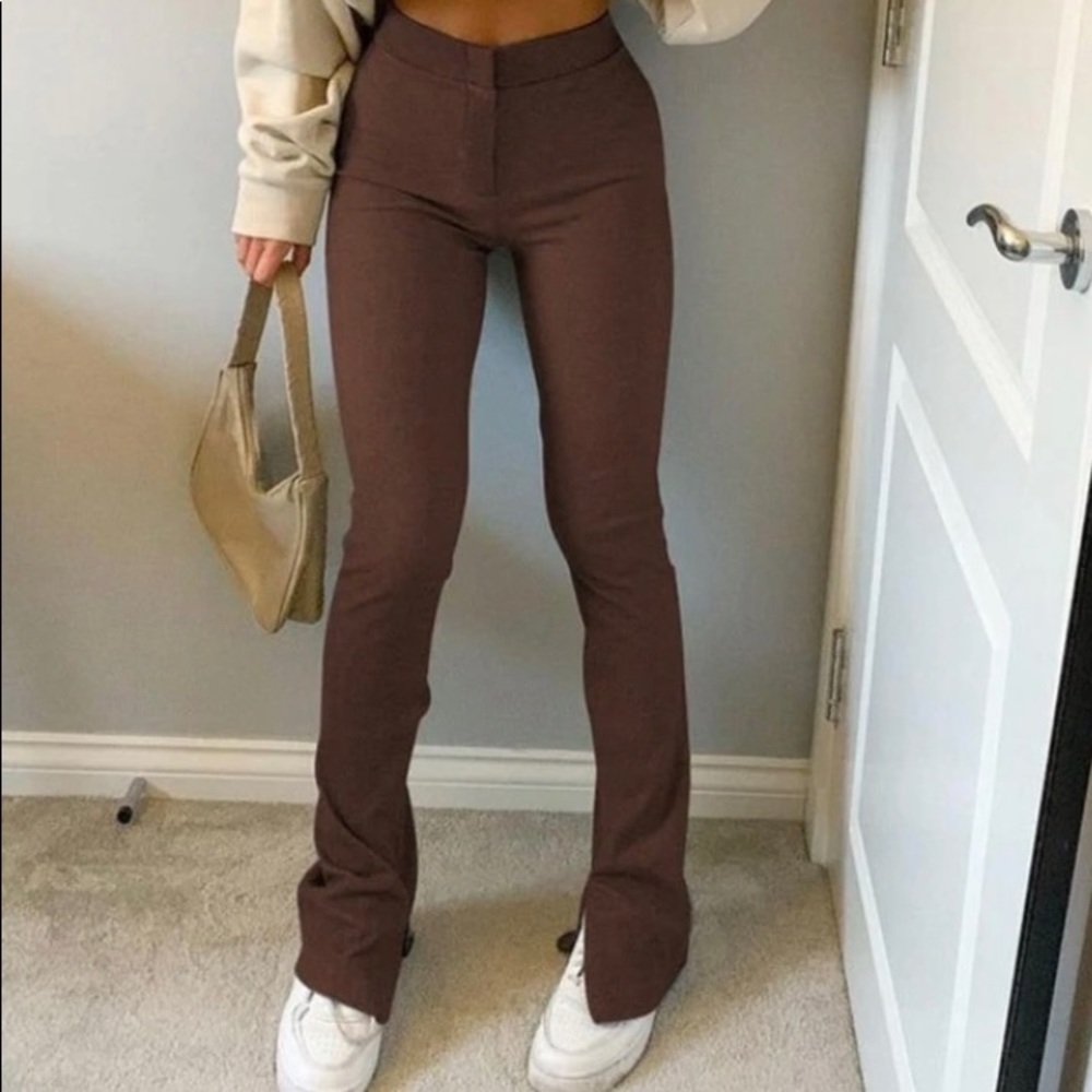 High Wasted Brown Flare Pants